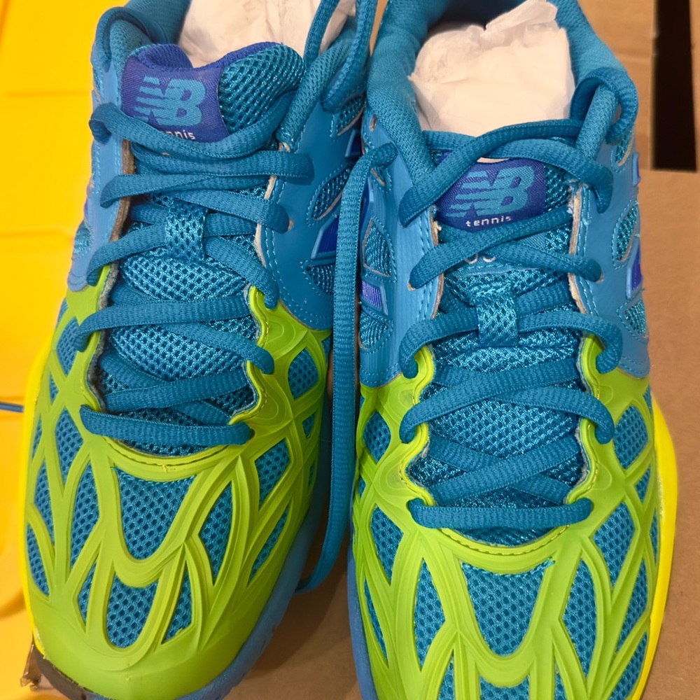 Women’s New Balance Blue and Green Athletic Shoes 7.5